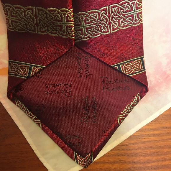Patrick Francis pure silk Neck Tie Ireland OS Red and gold - Picture 6 of 8